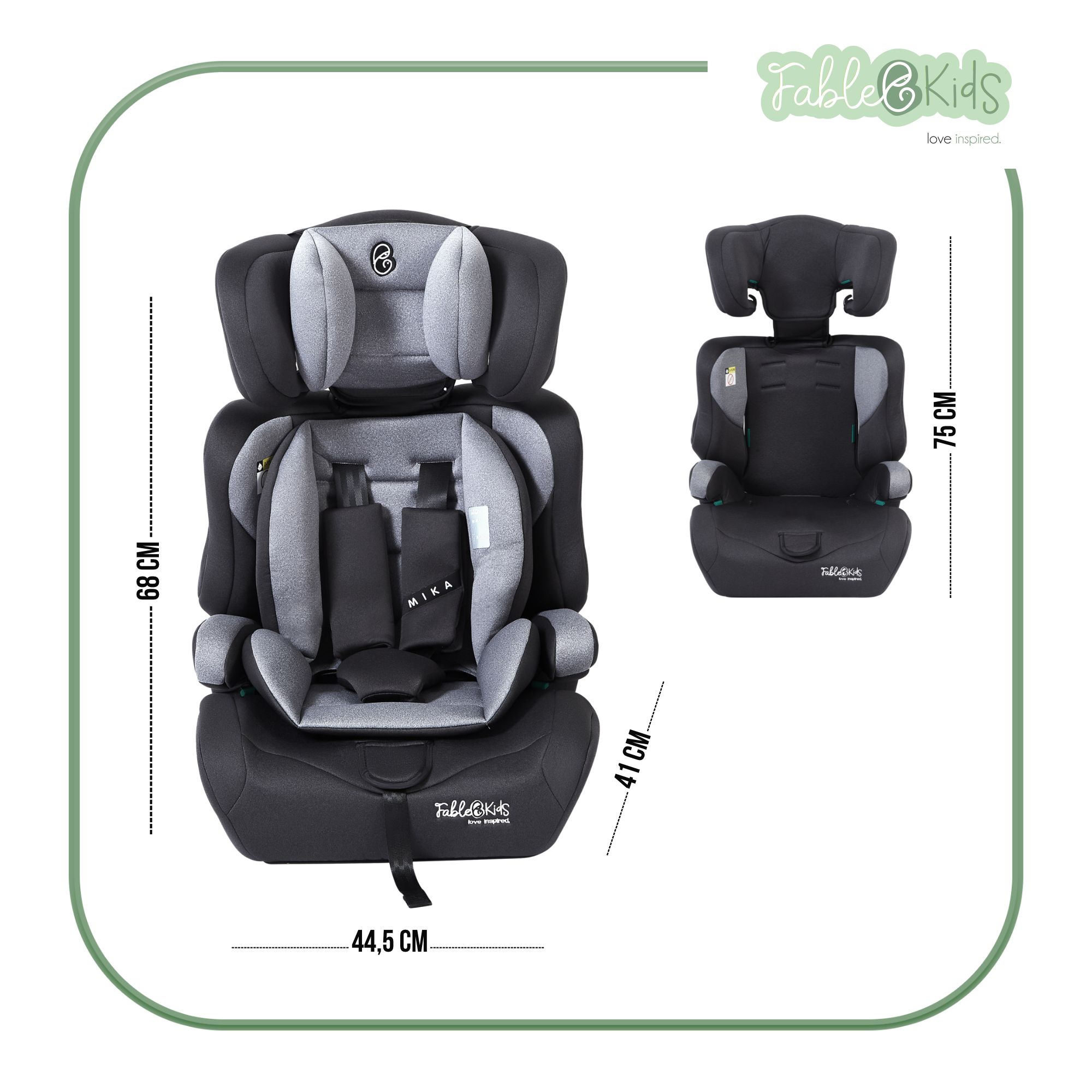 Autokindersitz Mika Grau 2